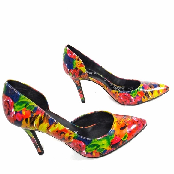 Sold Brash multicolor floral D'Orsay heels - Picture 3 of 5